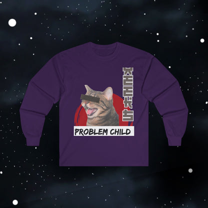 Funny Problem Child Cat Shirt  — Long Sleeve Tee