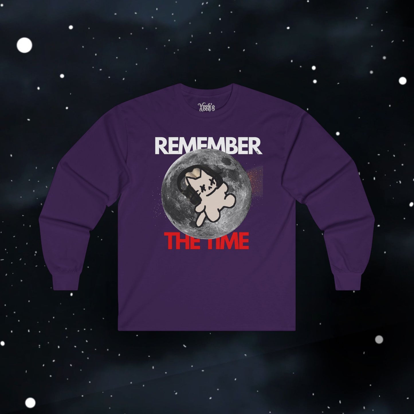 Reflexing Cat Long Sleeve Tee — Retro Moon Graphic Shirt