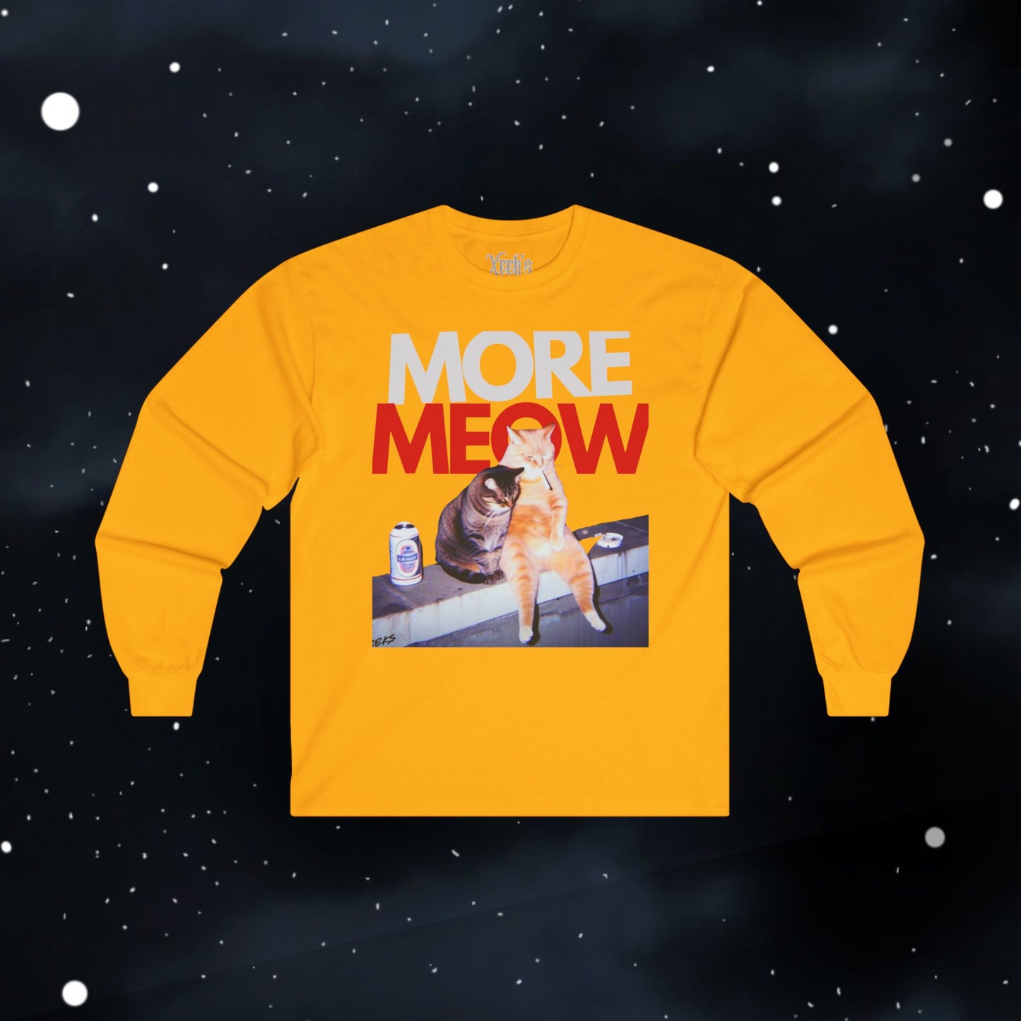 Funny More Meow Long Sleeve Tee —  Graphic Shirt Cat Love