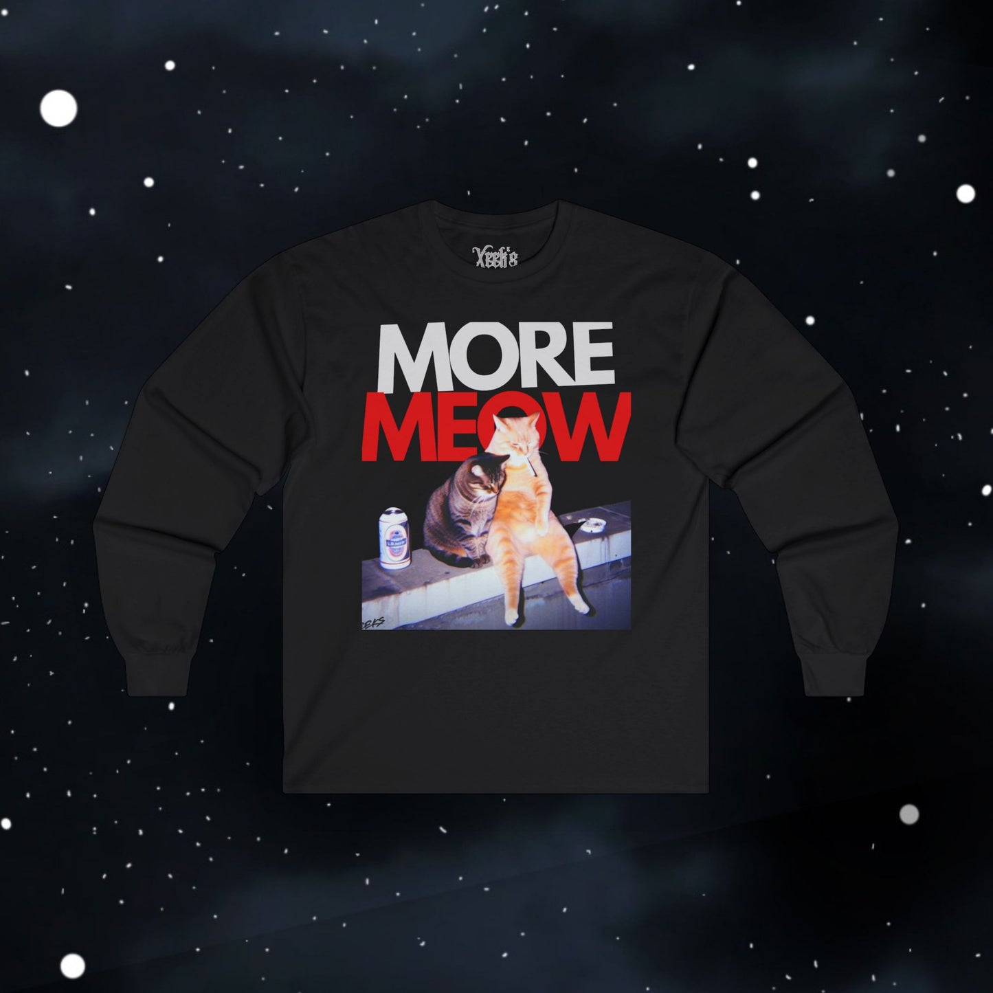 Funny More Meow Long Sleeve Tee —  Graphic Shirt Cat Love