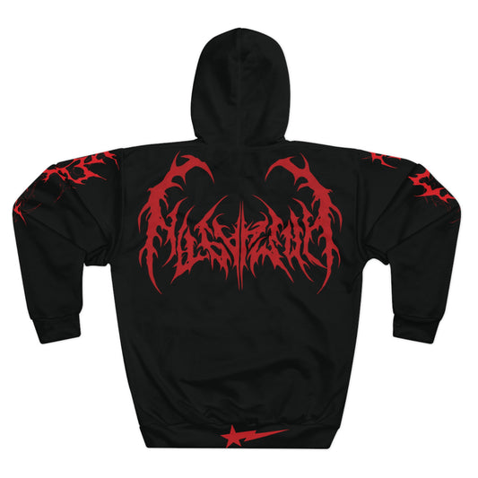 Red Tribal Metal Graphic Hoodie