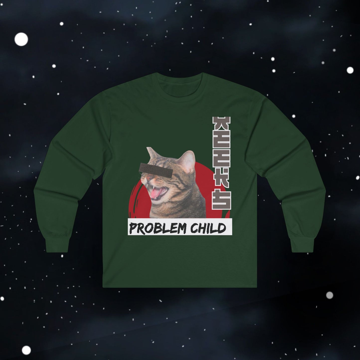 Funny Problem Child Cat Shirt  — Long Sleeve Tee