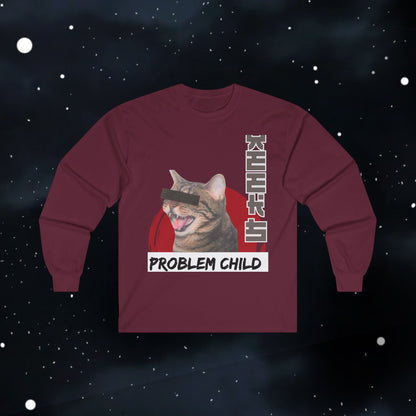 Funny Problem Child Cat Shirt  — Long Sleeve Tee