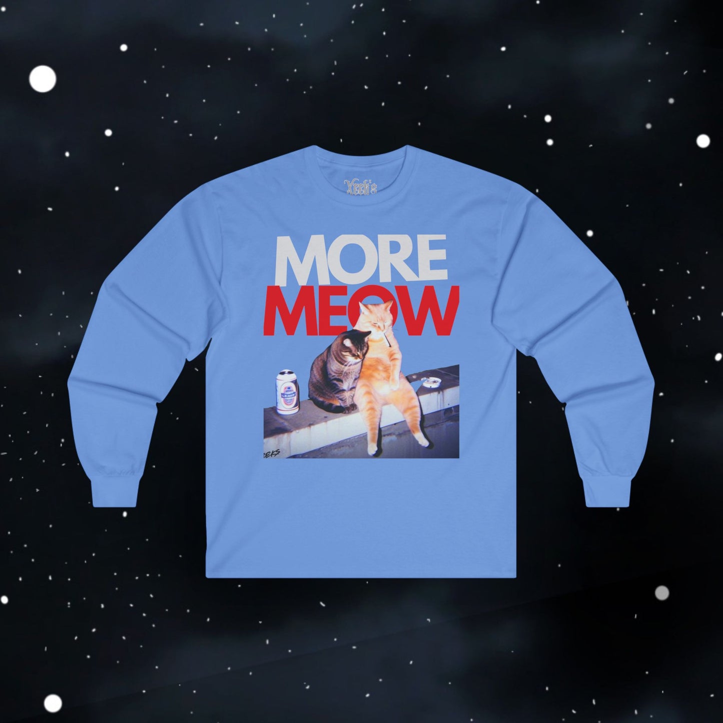 Funny More Meow Long Sleeve Tee —  Graphic Shirt Cat Love