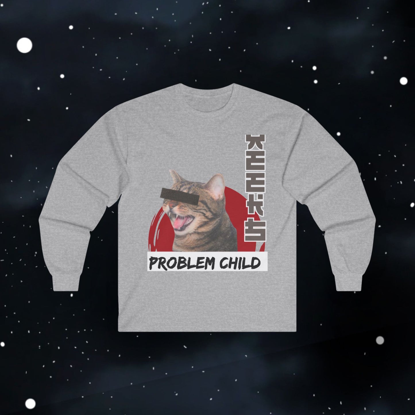 Funny Problem Child Cat Shirt  — Long Sleeve Tee