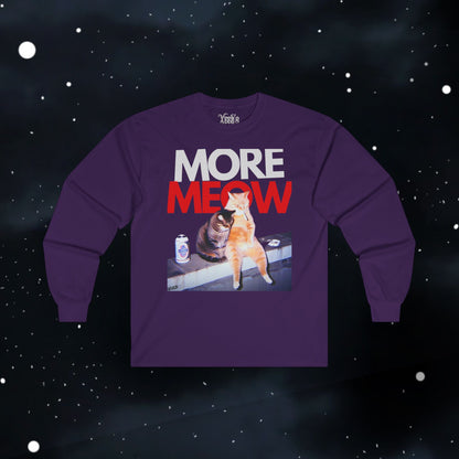Funny More Meow Long Sleeve Tee —  Graphic Shirt Cat Love