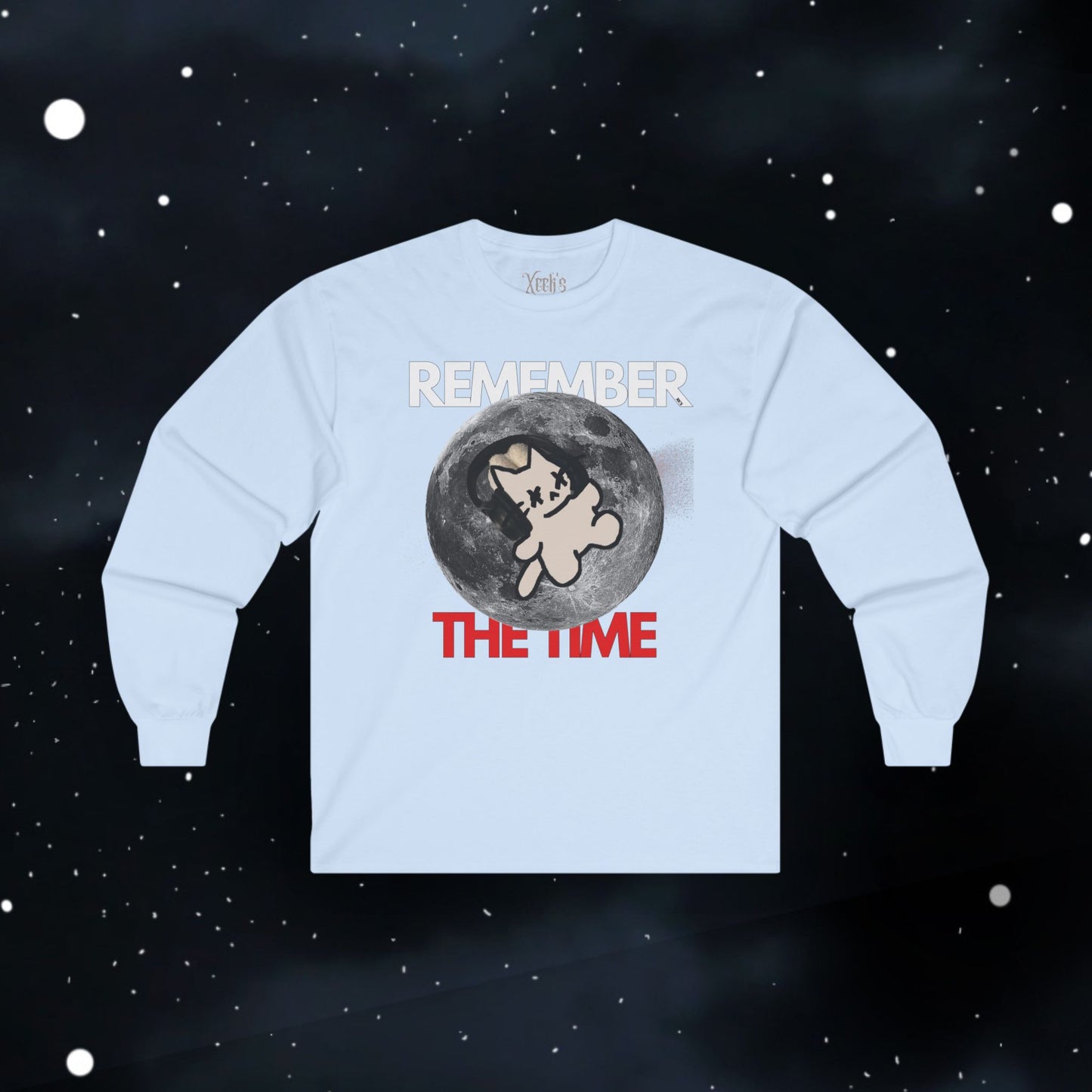 Reflexing Cat Long Sleeve Tee — Retro Moon Graphic Shirt