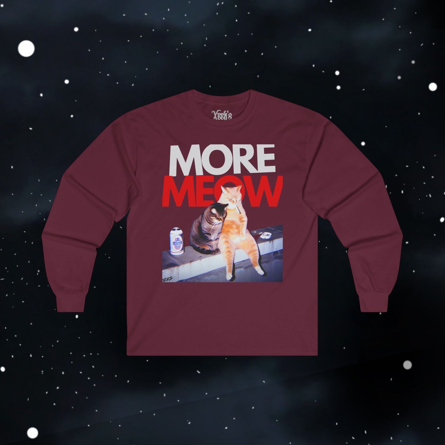 Funny More Meow Long Sleeve Tee —  Graphic Shirt Cat Love