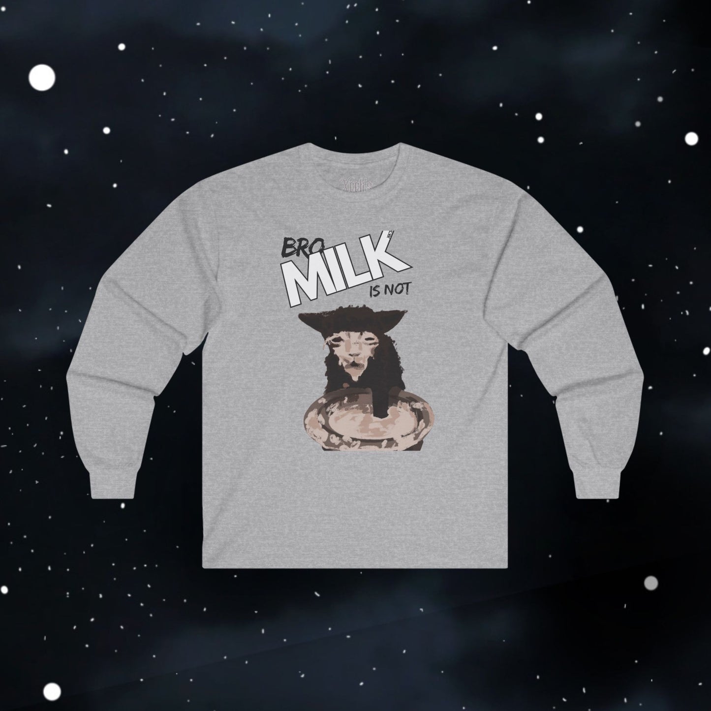 Funny Milk Cat — Long Sleeve Tee