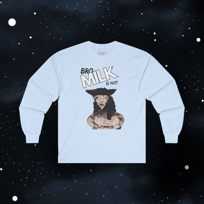 Funny Milk Cat — Long Sleeve Tee