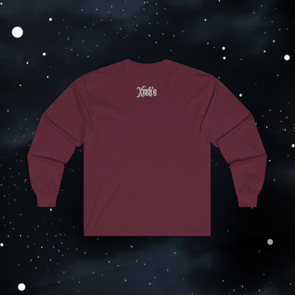 Reflexing Cat Long Sleeve Tee — Retro Moon Graphic Shirt