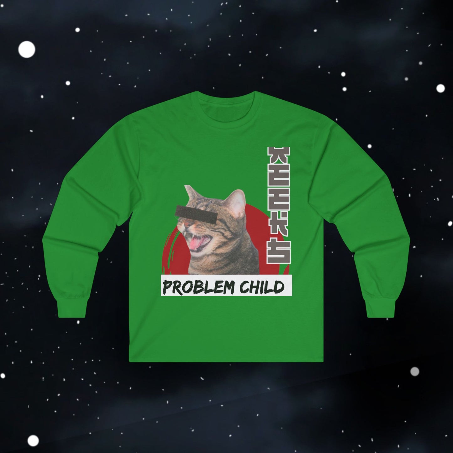 Funny Problem Child Cat Shirt  — Long Sleeve Tee