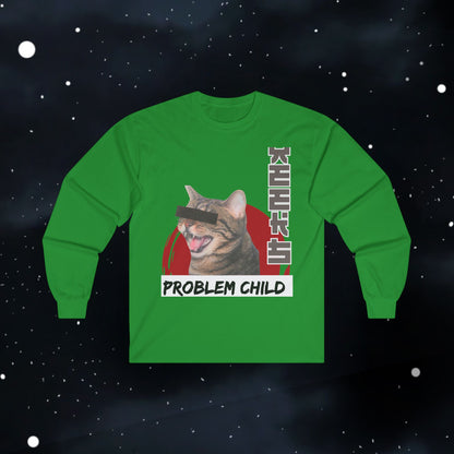 Funny Problem Child Cat Shirt  — Long Sleeve Tee