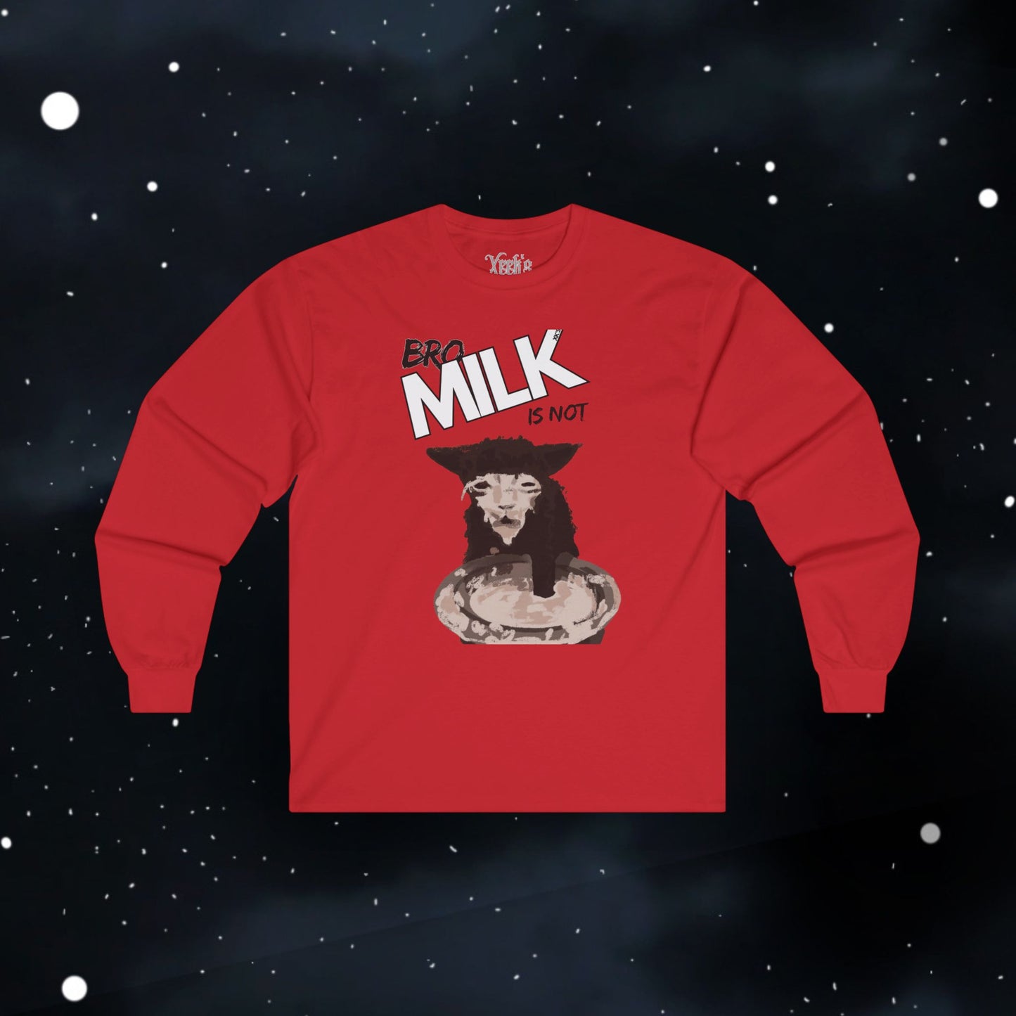 Funny Milk Cat — Long Sleeve Tee