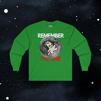 Reflexing Cat Long Sleeve Tee — Retro Moon Graphic Shirt