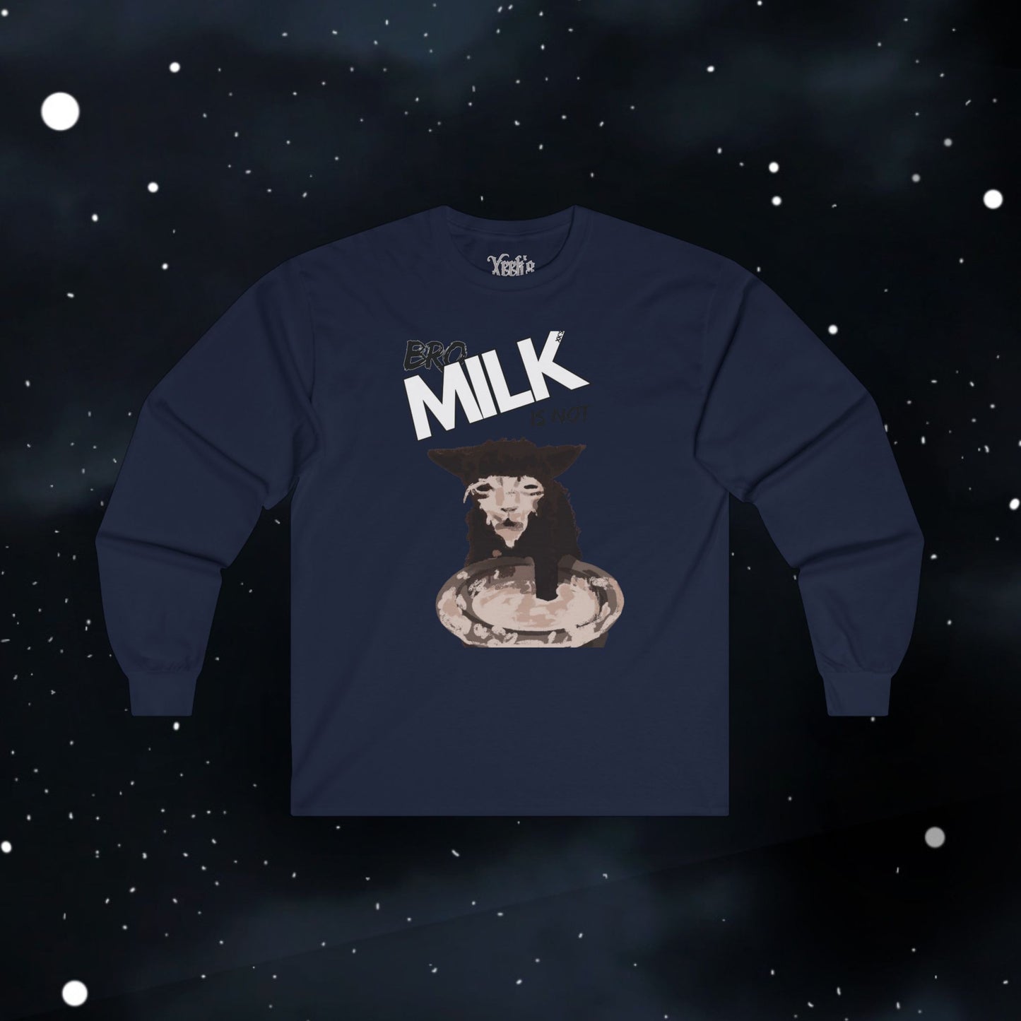 Funny Milk Cat — Long Sleeve Tee