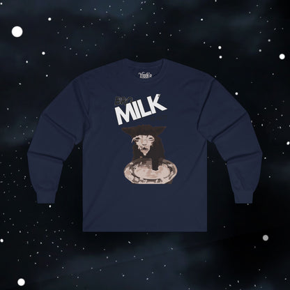 Funny Milk Cat — Long Sleeve Tee