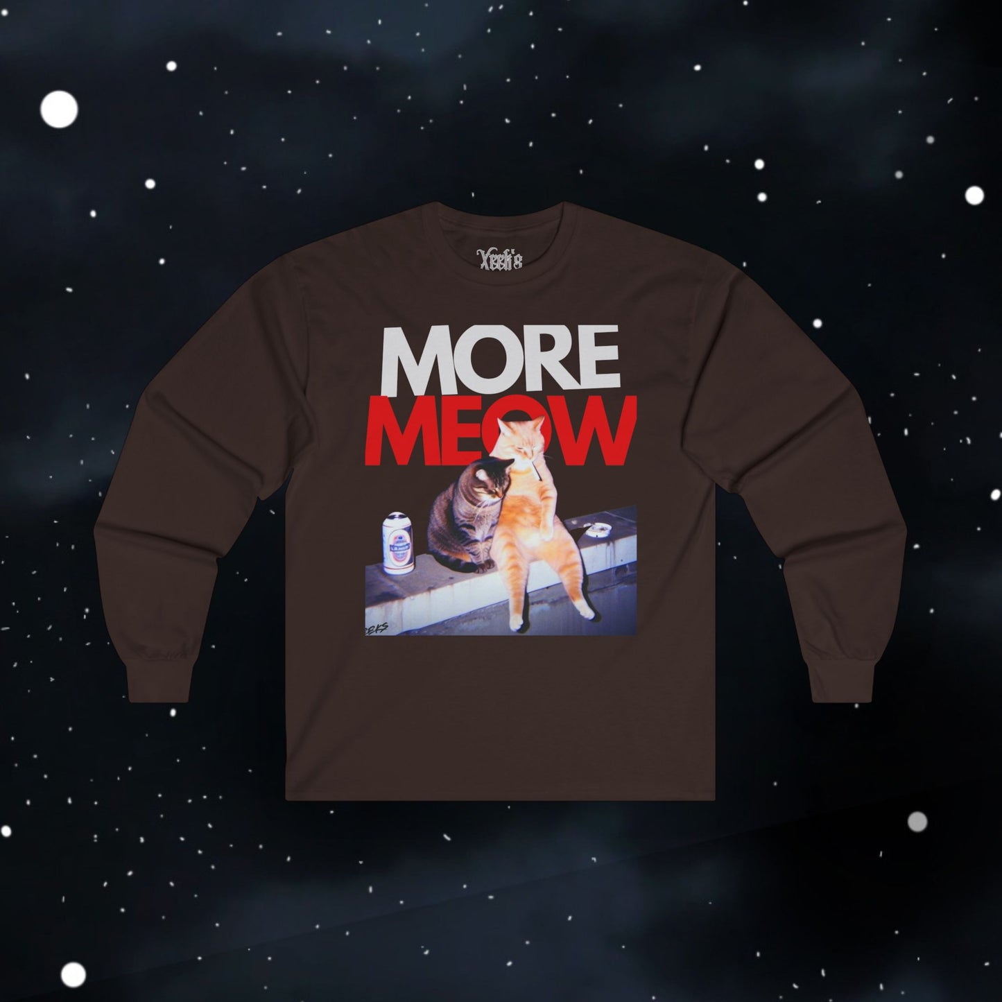 Funny More Meow Long Sleeve Tee —  Graphic Shirt Cat Love