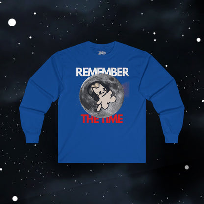 Reflexing Cat Long Sleeve Tee — Retro Moon Graphic Shirt