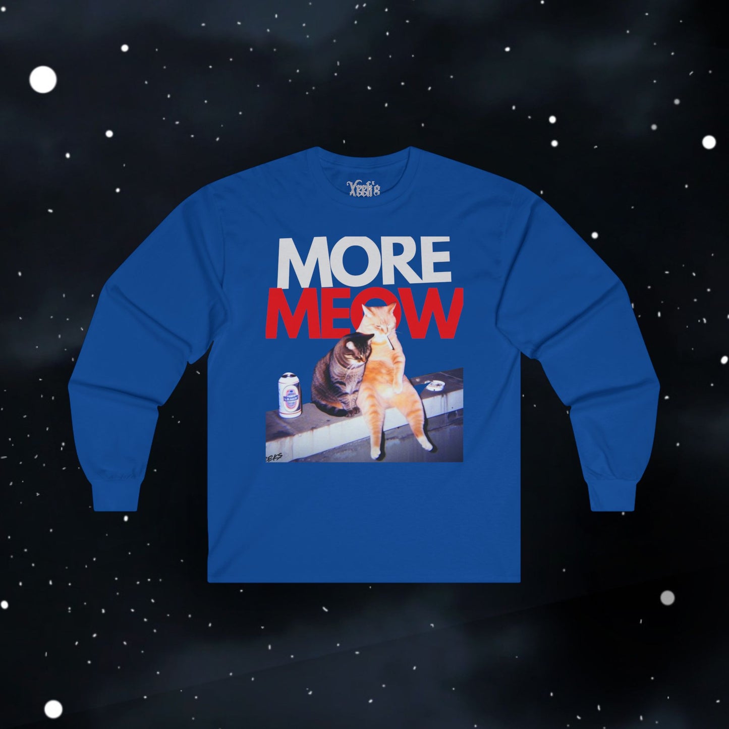 Funny More Meow Long Sleeve Tee —  Graphic Shirt Cat Love