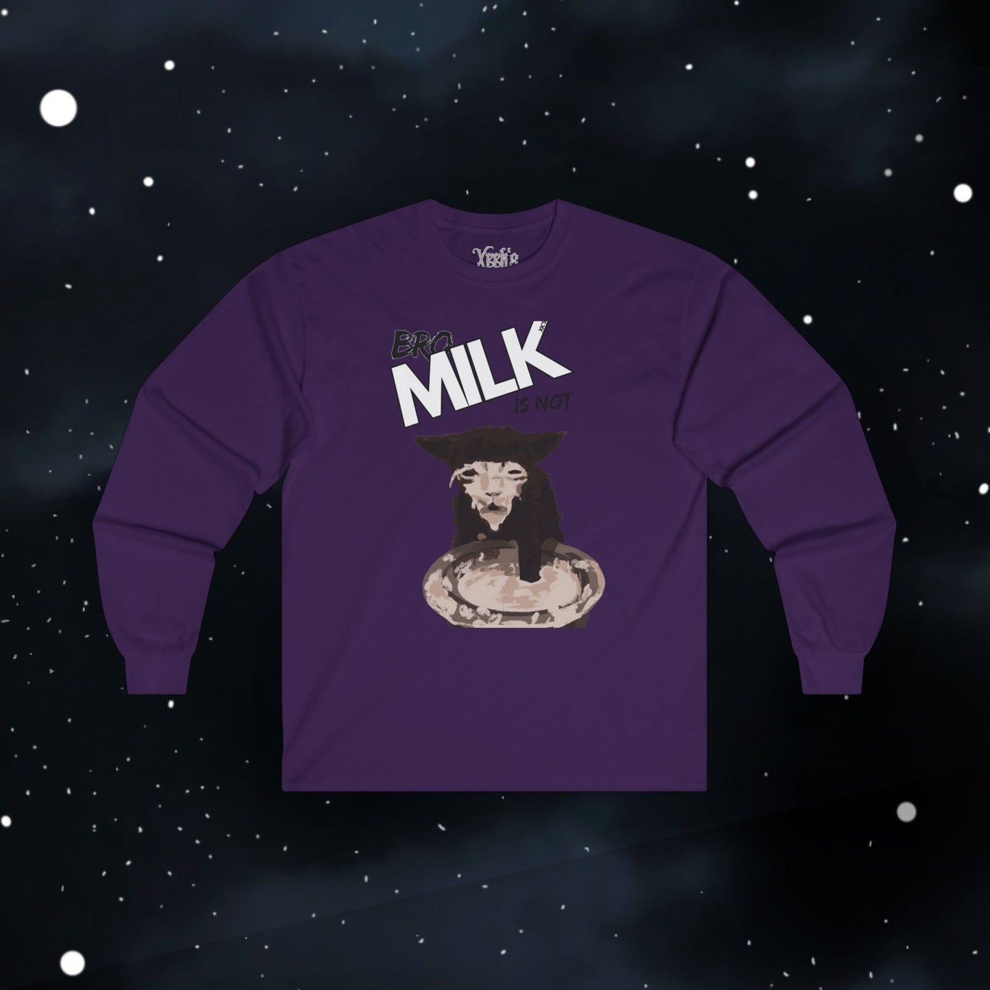 Funny Milk Cat — Long Sleeve Tee