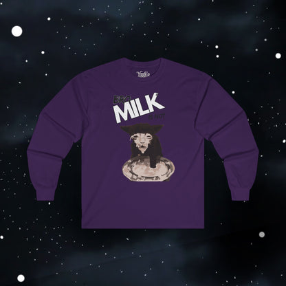 Funny Milk Cat — Long Sleeve Tee