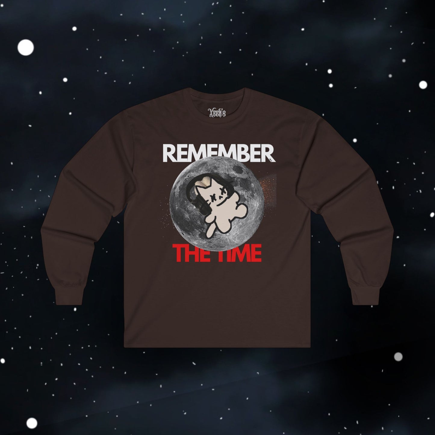 Reflexing Cat Long Sleeve Tee — Retro Moon Graphic Shirt