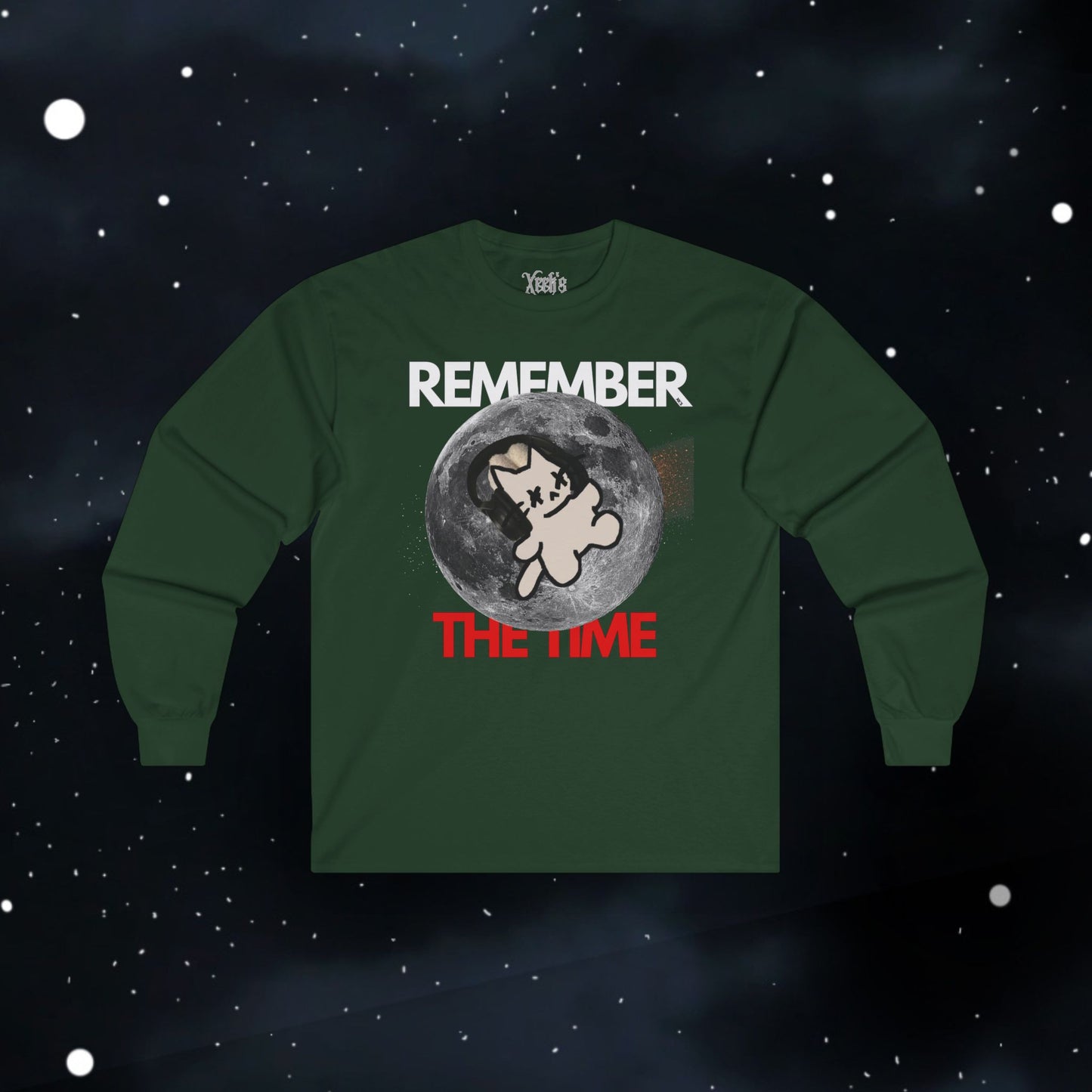 Reflexing Cat Long Sleeve Tee — Retro Moon Graphic Shirt